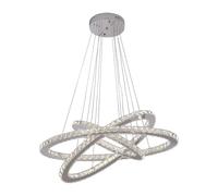 BLOOHK Lámpara de araña moderna con anillo cristal K9, lámpara colgante LED regulable, accesorio techo halo circular lujo for comedor, sala estar, dormitorio