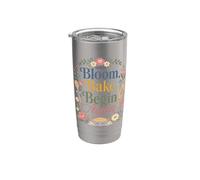Bloom Bake Begin Again Estética floral Vaso térmico de acero inoxidable de doble pared