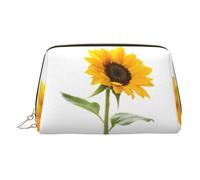 Bloom - Bolsa organizadora de piel con diseño de girasol, bolsa de maquillaje para mujer, Gold, Talla única, Neceser