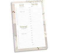 bloom daily planner s Timed Work & Personal To Do Listning Pad - Organizador de bloc de notas de lista de verificación por hora sin fecha - 6 x 9 pulgadas - Beige cepillado