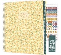 bloom daily planners Agenda de año académico 2026-2027 (8.5 x 11 pulgadas) (julio de 2026 a julio de 2027), organizador semanal y mensual con calcomanías y pestañas, margaritas amarillas mantequilla