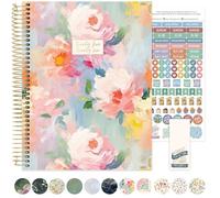 bloom daily planners Agenda de tapa dura 2025-2026 (8.5 x 11 pulgadas), año académico (julio de 2025 a julio de 2026), organizador de objetivos de tareas, libro de agenda inspirador mensual y semanal