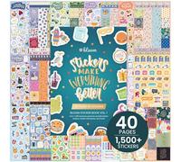 bloom daily planners Paquete de 40 calcomanías para planificador mega (más de 1500 calcomanías) - Libro de calcomanías de 6 x 9 pulgadas con papel de aluminio - Temporadas, celebraciones, vacaciones,