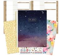 bloom daily planners Todo en uno, planificador mensual y semanal sin fecha V2, cuaderno, cuaderno de bocetos, páginas de cuadrícula, libro para colorear y más. 9 x 11 pulgadas, cubierta intercambiable