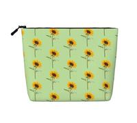 Bloom - Estuche de cosméticos de viaje con diseño de girasol, cáñamo falso, gran capacidad, con cremallera, resistente al agua, organizador diario