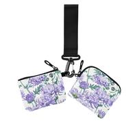 Bloom Flower Chrysanthemum Adventure Lavender - Monederos para mujer, tarjetero, mini organizadores de dinero a la moda con llavero para damas, 2 paquetes