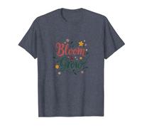 Bloom & Grow Floral Inspirador Camiseta, Hombre, Azul Jaspeado, S