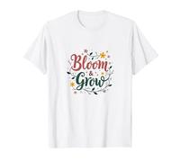 Bloom & Grow Floral Inspirador Camiseta, Hombre, Blanco, 4XL