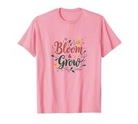 Bloom & Grow Floral Inspirador Camiseta, Hombre, Rosado, L