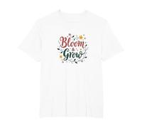 Bloom & Grow Floral Inspirador Camiseta, Hombre Tallas Grandes, Blanco, 3X Alto
