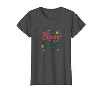 Bloom & Grow Floral Inspirador Camiseta, Mujer, Jaspeado Oscuro, XXL