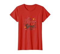Bloom & Grow Floral Inspirador Camiseta, Mujer, Rojo, XS