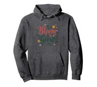 Bloom & Grow Floral Inspirador Sudadera con Capucha, Unisex para Adultos, Jaspeado Oscuro, S