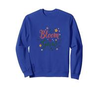 Bloom & Grow Floral Inspirador Sudadera, Unisex para Adultos, Azul Real, L