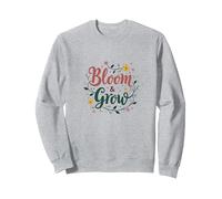 Bloom & Grow Floral Inspirador Sudadera, Unisex para Adultos, Gris Jaspeado, L