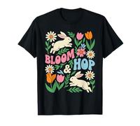 Bloom & Hop - Conejo de Pascua con diseño Floral de Primavera Camiseta