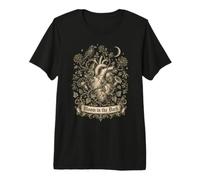 Bloom in The Dark Gothic Anatómico Corazón Raven Goth Girl Camiseta Premium