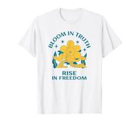 Bloom In Truth Rise In Freedom (gráfico Floral Retro) Camiseta