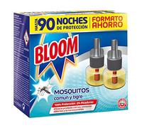 Bloom Líquido (pack de 2 recambios), insecticida eléctrico para mosquitos común y tigre, antimosquitos con 90 noches de protección, El ambalaje puede variar