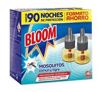 Bloom Líquido (pack de 2 recambios), insecticida eléctrico para mosquitos común y tigre, antimosquitos con 90 noches de protección, El ambalaje puede variar