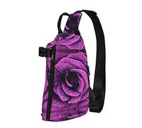 Bloom Rose Flower Cartoon Sea Fish Diagonalmente Sling Bag, Crossbody Sling Backpack Shoulder Chest Bag para Mujeres Hombres, Travel Hiking Daypack