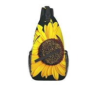 Bloom Sunflower Leopard Lips Sling Bag, Mochila de Hombro Paquete de Pecho Causal Crossbody Daypack para Mujeres Hombres Senderismo Viajes