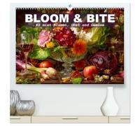 Bloom und Bite. KI mixt Blumen, Obst und Gemüse (hochwertiger Premium Wandkalender 2026 DIN A2 quer), Kunstdruck in Hochglanz: Künstliche Intelligenz ... Symbiose aus Natur und digitaler Kreativität.