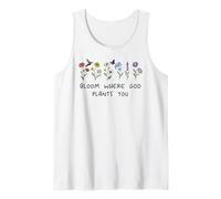 Bloom Where God Plants You Christian Bible Verse Scripture Camiseta sin Mangas