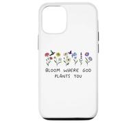 Bloom Where God Plants You Christian Bible Verse Scripture Carcasa para iPhone 12/12 Pro