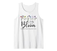 Bloom Where You Are Planted God Quote Bible Verse Christian Camiseta sin Mangas