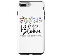 Bloom Where You Are Planted God Quote Bible Verse Christian Carcasa para iPhone 7 Plus/8 Plus