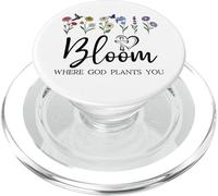 Bloom Where You Are Planted God Quote Bible Verse Christian PopSockets PopGrip para MagSafe