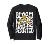 Bloom Where You Are Planted Nature Cita Floral Motivacional Manga Larga