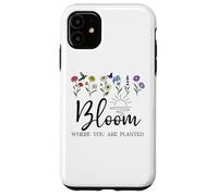 Bloom Where You Are Planted Wildflower Christian Bible Verse Carcasa para iPhone 11