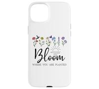 Bloom Where You Are Planted Wildflower Christian Bible Verse Carcasa para iPhone 15 Plus