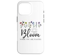 Bloom Where You Are Planted Wildflower Christian Bible Verse Carcasa para iPhone 16 Pro MAX