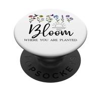 Bloom Where You Are Planted Wildflower Christian Bible Verse PopSockets PopGrip Adhesivo