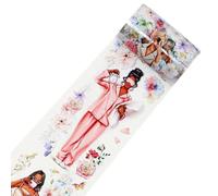 Bloom & Wide - Cinta de PET, rollo único, original, decoración de niñas de flores, figuras de personajes, adhesivo transparente, fácil de instalar, fácil de usar