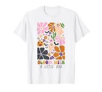 Bloom with Little Boo con Flores de Halloween, Fantasma y Calabaza para niñas Camiseta