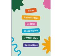 Bloomify Notes: A5 Quirky Business Notebook (148 x 210mm) - Purple Spine - 110 Lined Pages - 25 Dark Green Lines Per Page - Quirky Design on Bottom of Every Page