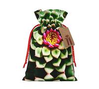 Blooming Cactus Flower 1 bolsa de Navidad con cordón de 4.7 x 6.9 pulgadas, bolsa robusta para regalos y artículos esenciales de uso diario