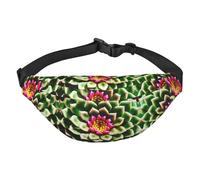 Blooming Cactus Flower - Riñonera ajustable a la cadera, resistente al agua, para senderismo, viajes, casual, correr, senderismo, ciclismo, Negro -, Talla única