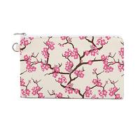 Blooming Cherry Blossom - Monedero de lona personalizado para cambio, bolsa de maquillaje pequeña para hombres y mujeres, 7.5 x 4.6 pulgadas, Estilo:, Talla única, MHXYZHW