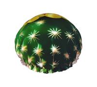 Blooming - Gorro de ducha con estampado de cactus para mujer, reutilizable, impermeable, gorro de baño de secado rápido