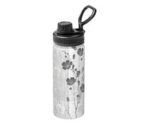 Blooming Hibiscus Flowers Print Print Sports Hervidor aislado de acero inoxidable de 18 onzas, para viajes, deportes, fitness