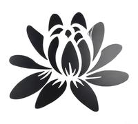 Blooming Lotus Flower Design DIY acrílico espejo pared calcomanía Set para decoración del hogar, impermeable y antiestático, perfecto para secar y limpiar paredes lisas (negro)