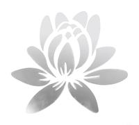 Blooming Lotus Flower - Juego de pegatinas de pared de acrílico para decoración de murales para el hogar, impermeable y antiestático, se adapta a superficies secas y lisas (plateado)