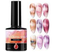 Blooming Nail Gel, Gradient Polish Gel, 7.3ML Smudge Liquid Formula with Transparent Finish, Artistic Manicure Color for Women Men Manicurist Salon Home Travel Wedding Party Daily