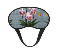Blooming Orchids - Antifaz para dormir con borde negro satinado para una comodidad óptima y bloqueo de la luz