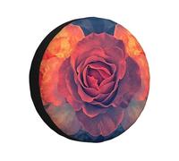 Blooming Red Petals - Cubierta de neumático de repuesto, impermeable, a prueba de polvo, ajuste universal para remolque, caravana, SUV, camión, cámper, 14 pulgadas